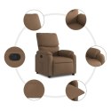  Fotel rozkładany, brązowy, obity tkaniną