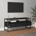  Szafka pod TV, czarna, 100x35x45 cm, materiał drewnopochodny