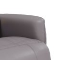  Rozkładany fotel masujący z podnóżkiem, szary, sztuczna skóra