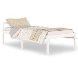  Łóżko dla seniora, białe, 100x200 cm, lite drewno sosnowe