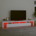  Szafka pod TV z oświetleniem LED, biała, 260x36,5x40 cm