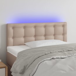  Zagłówek do łóżka z LED, cappuccino, 100x5x78/88 cm, ekoskóra