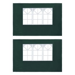  Ścianki boczne do namiotu, 2 szt., z oknem, PE, zielone