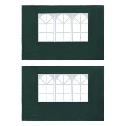  Ścianki boczne do namiotu, 2 szt., z oknem, PE, zielone