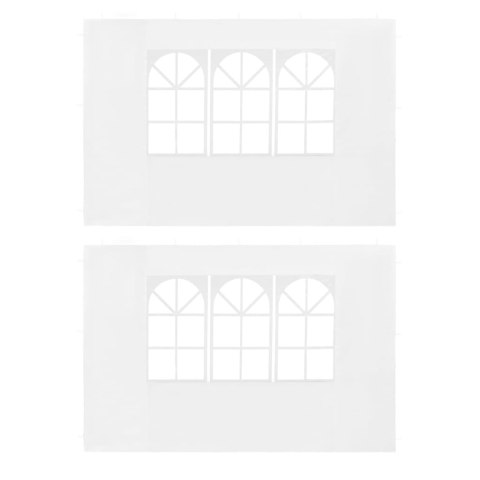  Ścianki boczne z oknem do namiotu ogrodowego, 2 szt., PE, białe