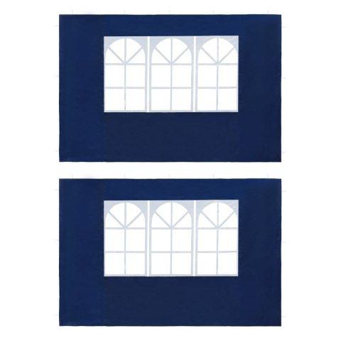  Ścianki boczne namiotu, 2 szt., z oknem, PE, niebieskie