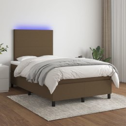  Łóżko kontynentalne z materacem, brązowe, 120x200 cm, tkanina