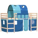  Dziecięce łóżko na antresoli, z tunelem, niebieskie, 80x200 cm