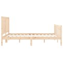  Rama łóżka z wezgłowiem, 160x200 cm, lite drewno