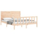  Rama łóżka z wezgłowiem, 160x200 cm, lite drewno
