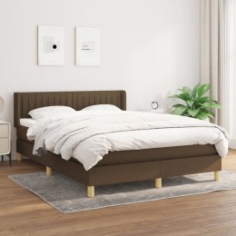  Łóżko kontynentalne z materacem, brązowe, tkanina, 140x190 cm