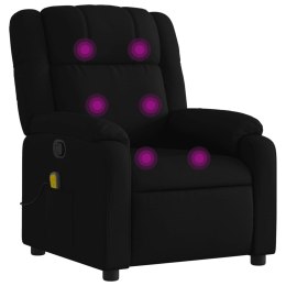  Rozkładany fotel masujący, czarny, obity tkaniną