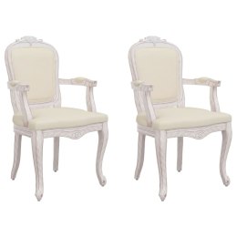 Krzesła stołowe, 2 szt., beżowe, 62x59,5x100,5 cm, lniane