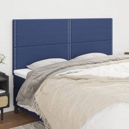 Zagłówki do łóżka, 4 szt., niebieskie, 90x5x78/88 cm, tkanina