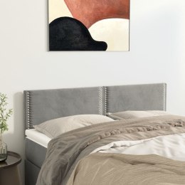 Zagłówki do łóżka, 2 szt., jasnoszare, 72x5x78/88 cm, aksamit