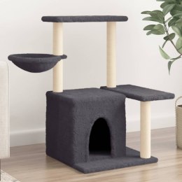 Drapak dla kota z sizalowymi słupkami, ciemnoszary, 83 cm