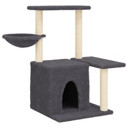 Drapak dla kota z sizalowymi słupkami, ciemnoszary, 83 cm
