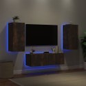 3-cz. zestaw mebli TV z oświetleniem LED, przydymiony dąb