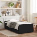 Rama łóżka z szufladami, czarna, 90x200 cm