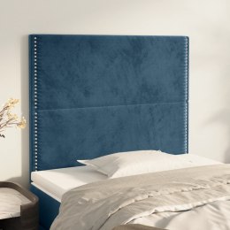 Zagłówki do łóżka, 2 szt, ciemnoniebieski, 80x5x78/88cm aksamit