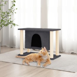 Drapak dla kota z sizalowymi słupkami, ciemnoszary, 50 cm