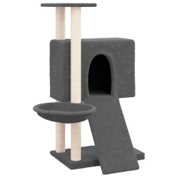 Drapak dla kota z sizalowymi słupkami, ciemnoszary, 96 cm