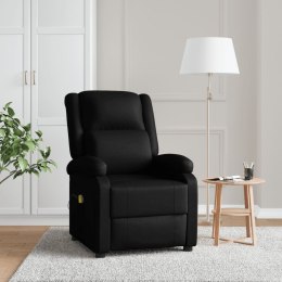 Fotel masujący, czarny, sztuczna skóra