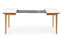 BRADLEY stół kolor blat - biały mat, nogi - dąb lefkas (140-185x80x75 cm)