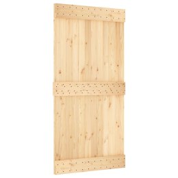 Drzwi przesuwne z osprzętem, 100x210 cm, lite drewno sosnowe