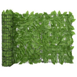 Parawan balkonowy, zielone liście, 600x75 cm