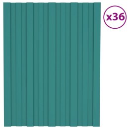 Panele dachowe, 36 szt., stal galwanizowana, zielone, 60x45 cm