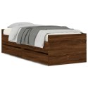 Rama łóżka z szufladami, brązowy dąb, 75x190 cm