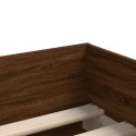 Rama łóżka z szufladami, brązowy dąb, 75x190 cm