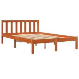 VidaXL Rama łóżka, woskowy brąz, 140x200 cm, lite drewno sosnowe