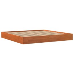 VidaXL Rama łóżka, woskowy brąz, 200x200 cm, lite drewno sosnowe