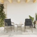 Krzesła ogrodowe z poduszkami, 2 szt., jasnoszare, rattan PE