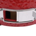 Ceramiczny grill kamado z wędzarnią, 2-w-1, 56 cm, czerwony
