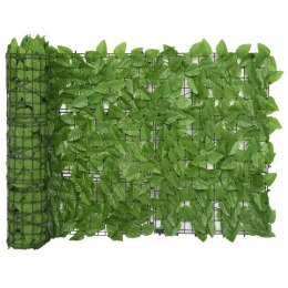 Parawan balkonowy, zielone liście, 500x75 cm