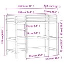 Łóżko na antresoli, z biurkiem, 75x190 cm, lite drewno sosnowe