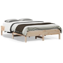 VidaXL Rama łóżka, 135x190 cm, lite drewno sosnowe