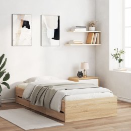 VidaXL Rama łóżka z szufladami, dąb sonoma, 75x190 cm