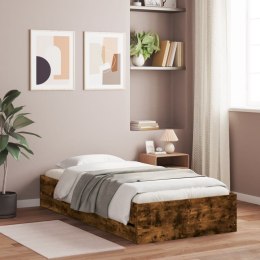 VidaXL Rama łóżka z szufladami, przydymiony dąb, 75x190 cm