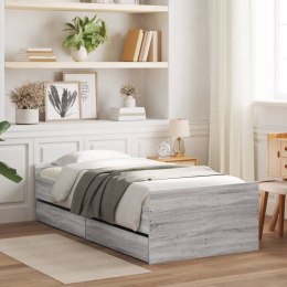 VidaXL Rama łóżka z szufladami, szary dąb sonoma, 75x190 cm