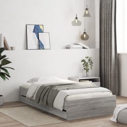 VidaXL Rama łóżka z szufladami, szary dąb sonoma, 90x190 cm