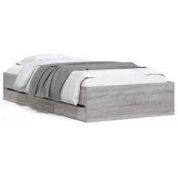 VidaXL Rama łóżka z szufladami, szary dąb sonoma, 90x190 cm