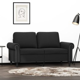 VidaXL Sofa 2-osobowa, czarna, 120 cm, tapicerowana aksamitem