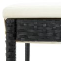 Krzesła barowe z poduszkami, 6 szt., czarne, polirattan
