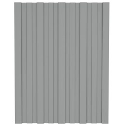 Panele dachowe, 12 szt., stal galwanizowana, szare, 60x45 cm