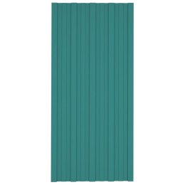 Panele dachowe, 12 szt., stal galwanizowana, zielone, 100x45 cm