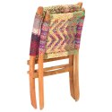 Składane krzesło w stylu chindi, wielokolorowa tkanina